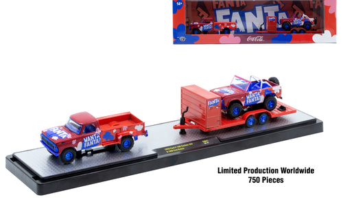 CHASE CARS-M2 Machines-Fanta - 1970 Ford F-100 Custom 4X4 and 1966 Ford Bronco (CHASE-56000-TW41BC)