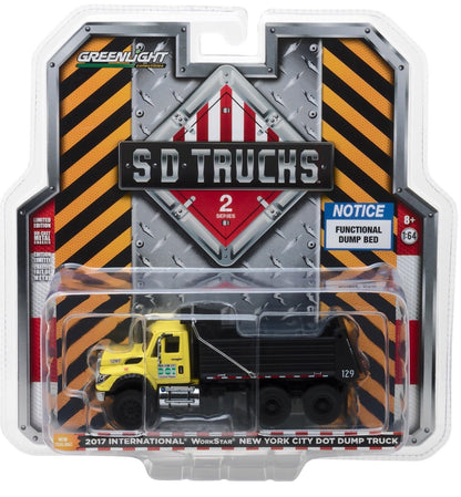 GreenLight SD TRUCKS 2 2017 International WorkStar NYC DOT DUMP TRUCK 1:64