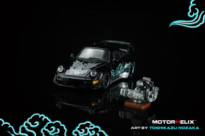 (PRE-ORDER 2026) Motorhelix 1/64 - RWB 964 Black SILVER-FENIX (M6210)