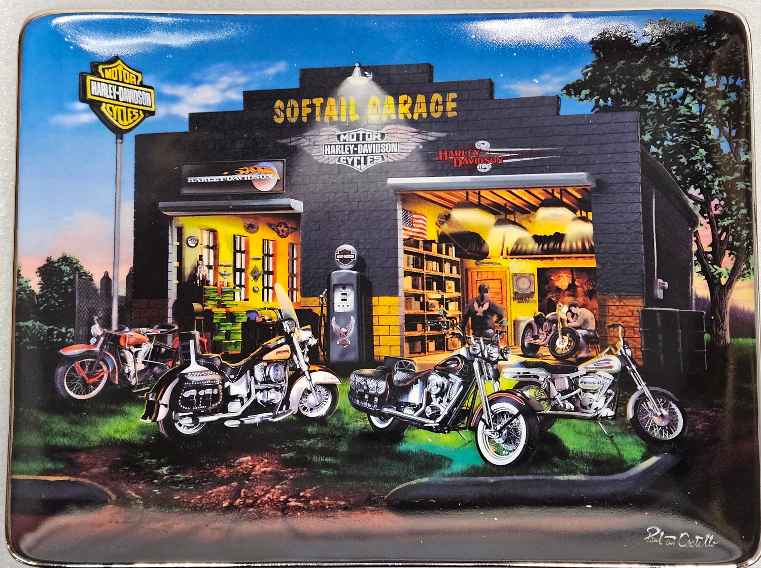 Franklin Mint Harley Davidson Paul Costello Softail Garage Numbered Plate