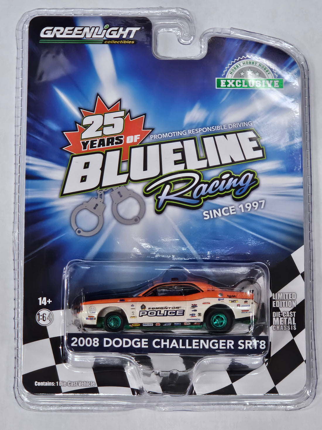CHASE GREEN MACHINE- 2008 Dodge Challenger R/T Police Edmonton "Blue Line Racing 25 Year"