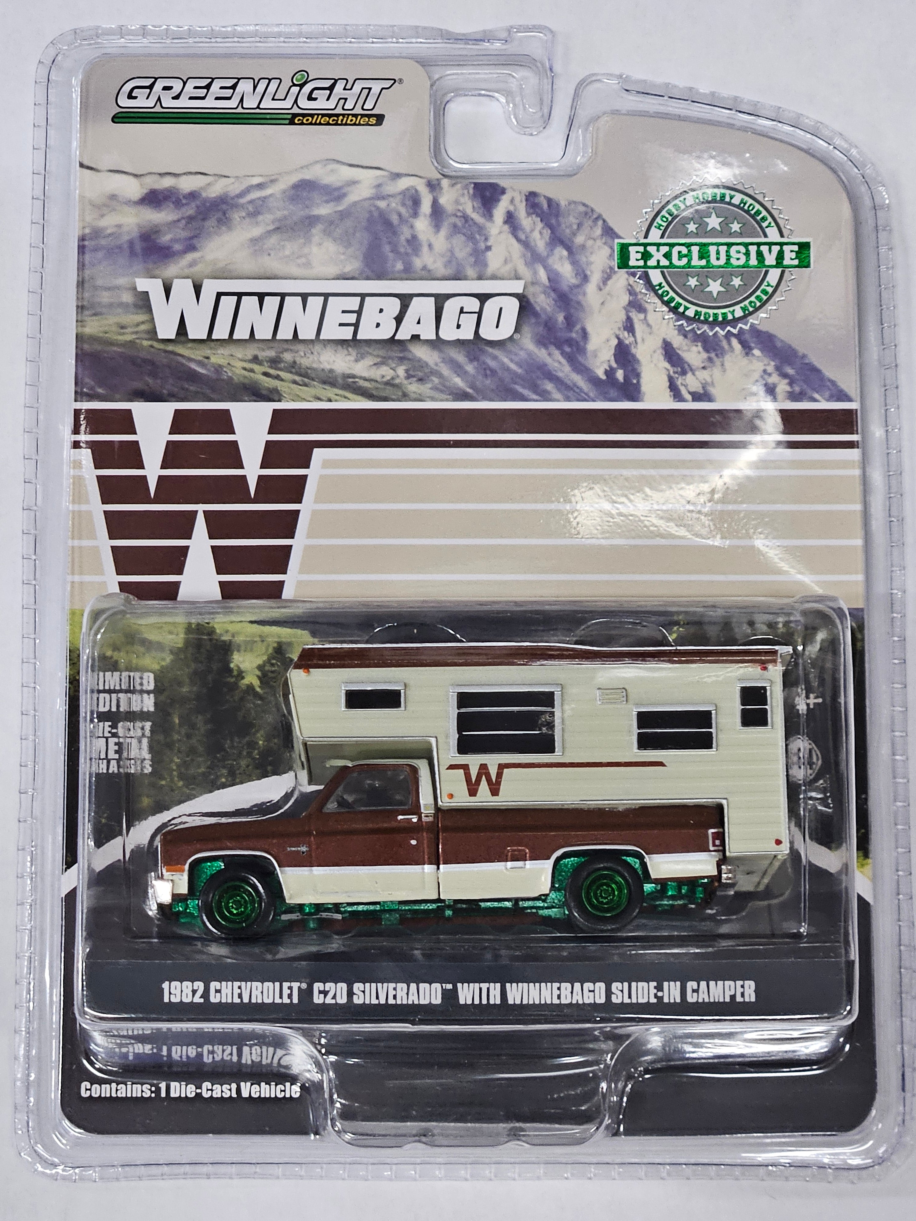 CHASE GREEN MACHINE-1982 Chevrolet C20 Silverado Camper Special Pickup with Winnebago Slide-In Camper