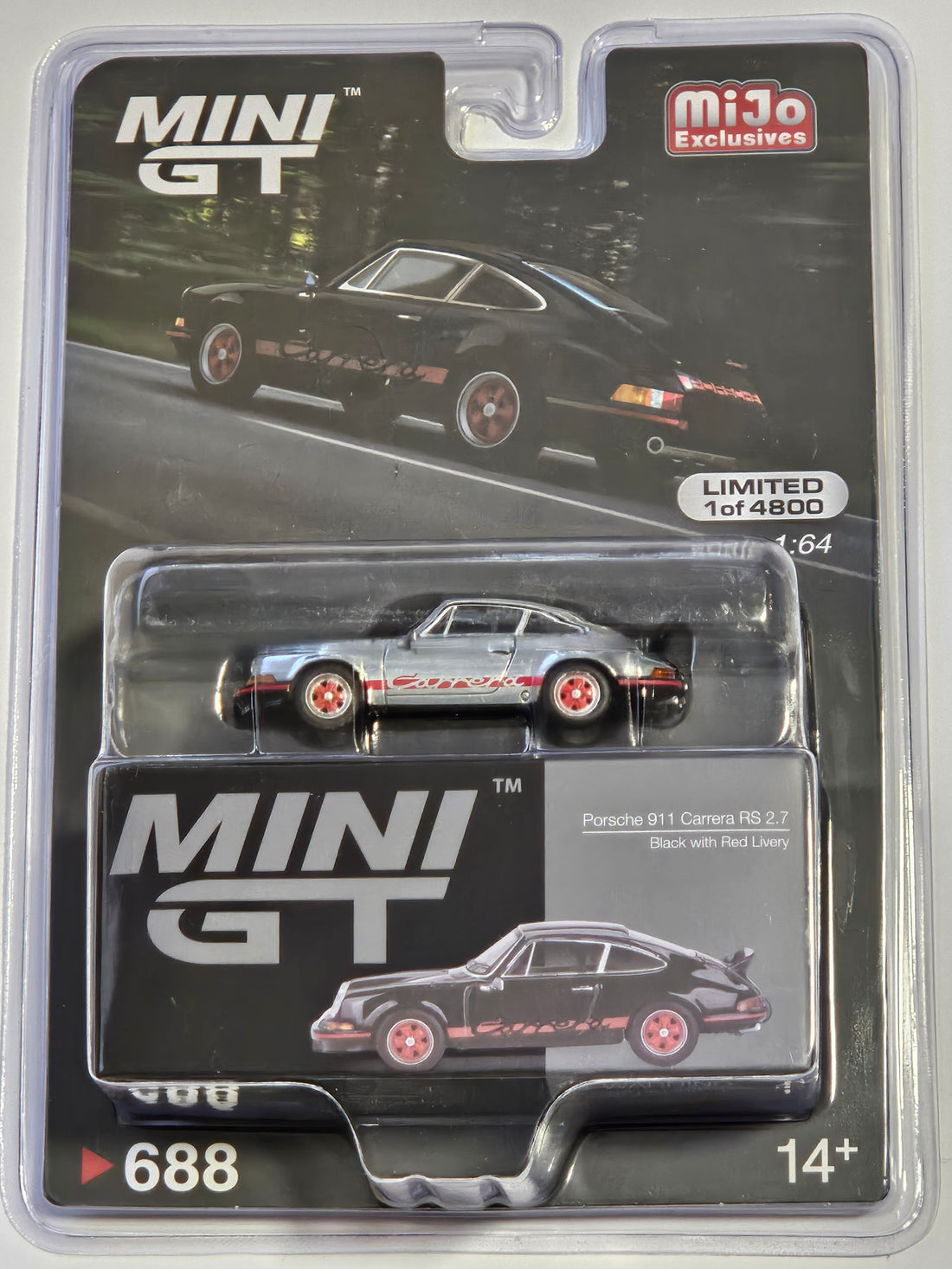 Chase Car-Porsche 911 Carrera RS 2.7 Black with Red Livery