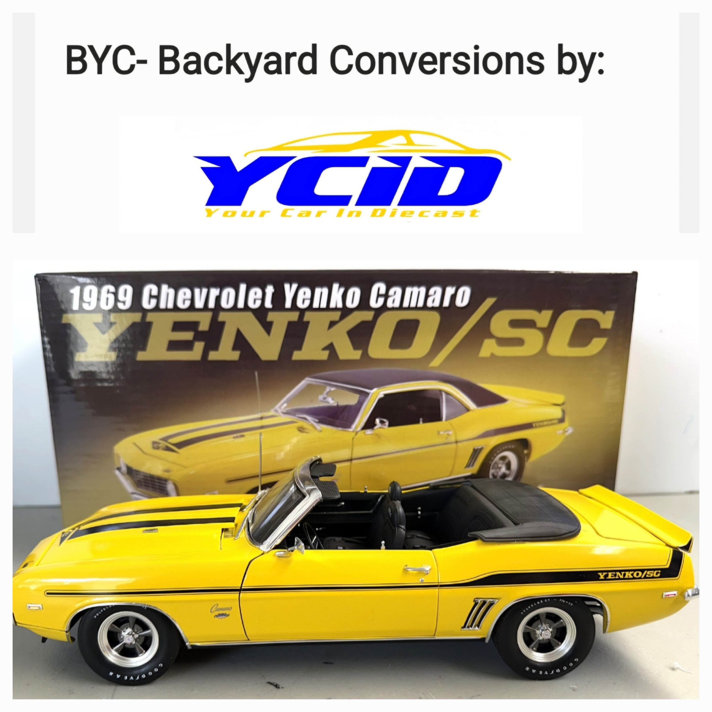 1969 Yenko Fantasy Camaro convertible, Yellow/Black/Black Boot (Limitée à 24 unités-Limited to 24 units)