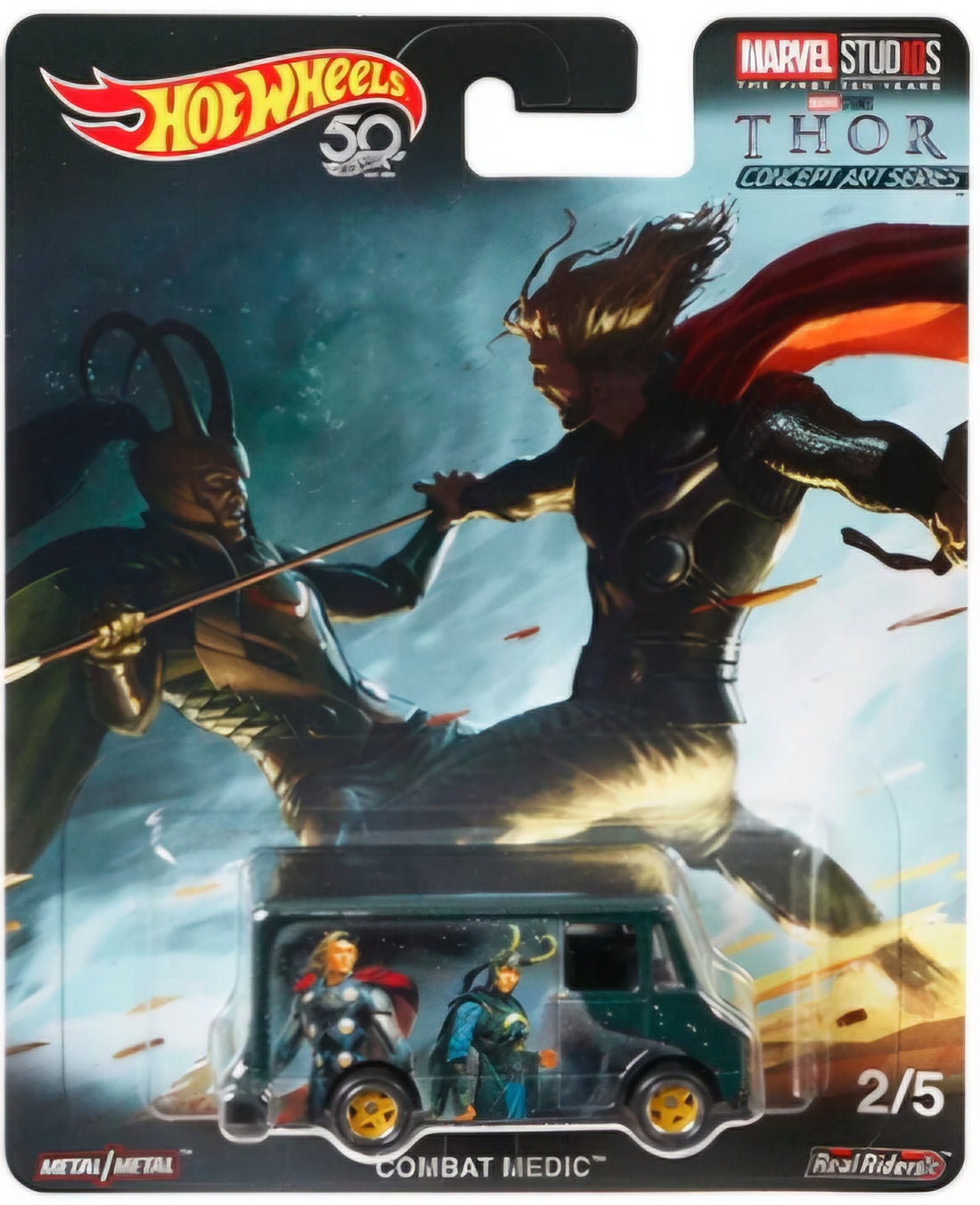 Hot Wheels, 2018, Pop Culture "R" Marvel 10th Anniversary Studio. 2/5 Combat Medic, Thor (FKY38)