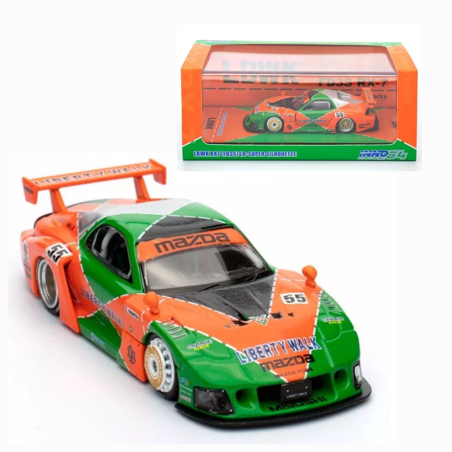 Mazda RX-7 FD3S LB-Super Silhouette (Green and Orange)