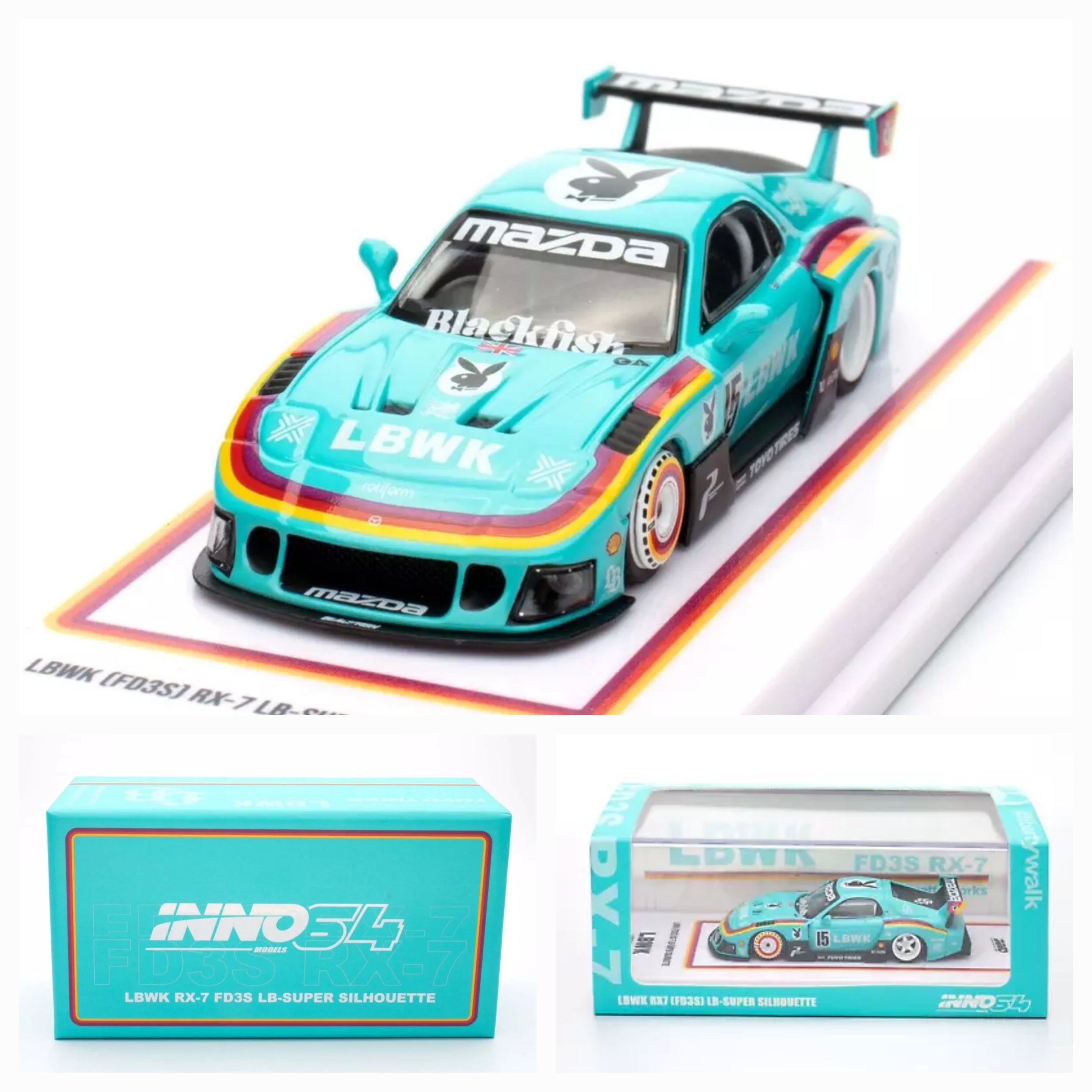 ミニカー LBWK FD3S RX-7 LB-Super Silhouette 1/64スケール INNO Models「LBWK RX7[FD3S] LB-SUPER SILHOUETTE