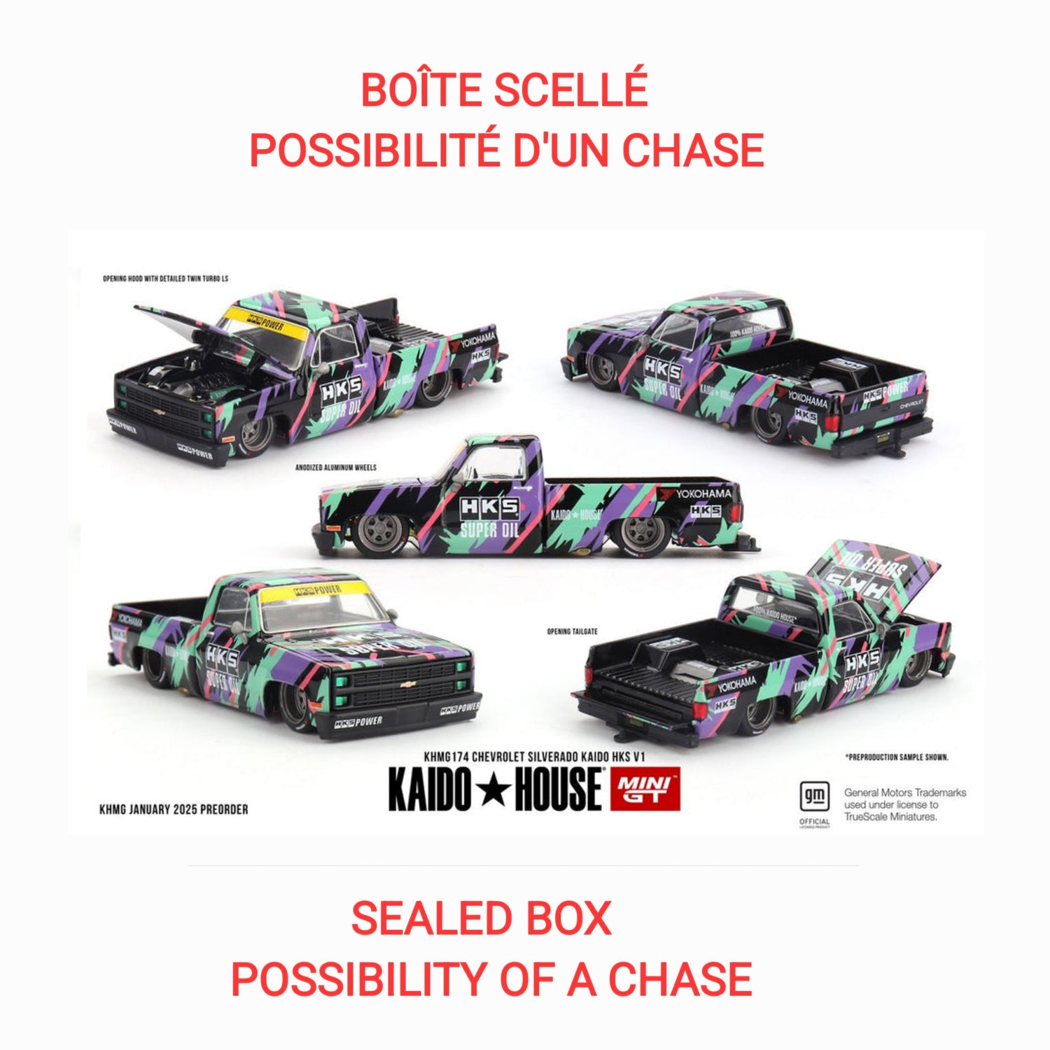 Kaido House x Mini GT - Chevrolet Silverado Kaido HKS V1  (KHMG174)