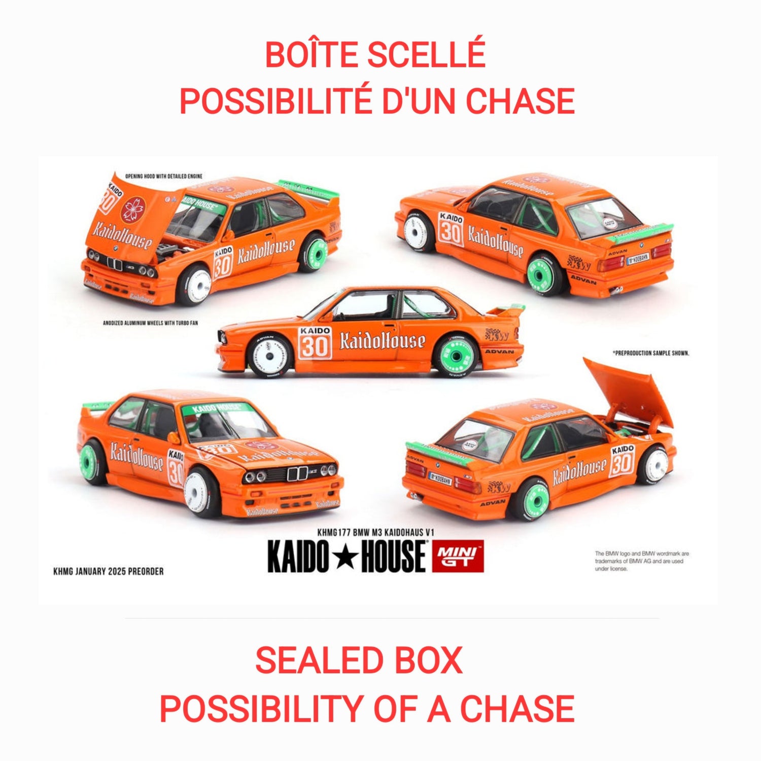 Kaido House x Mini GT - BMW M3 KAIDOHAUS V1 – Orange  (KHMG177)