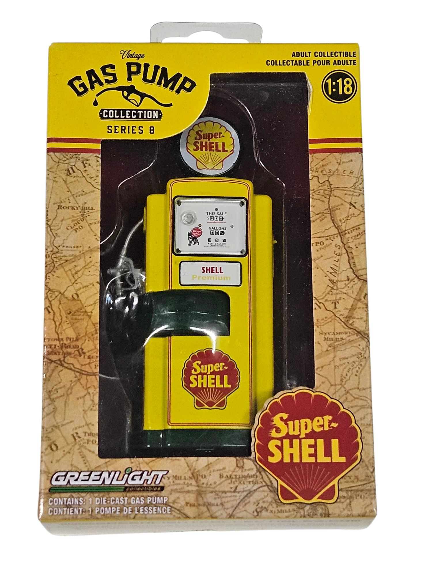 CHASE GREEN MACHINE-"Super Shell" 1948-A Vintage Gas Pump Collection Series 8