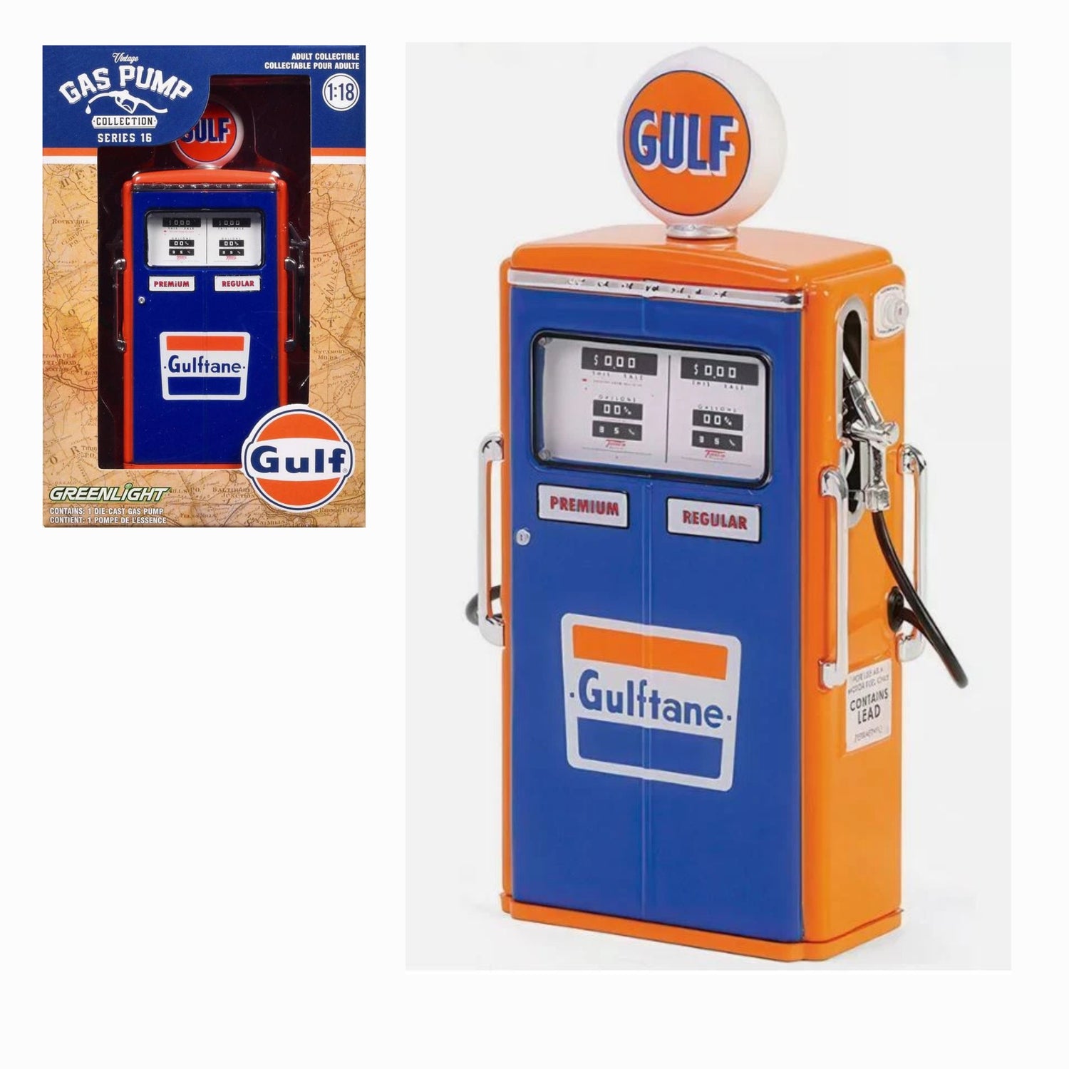 Gulf - 1954 Tokheim 350 Twin Gas Pump, Pompe à Essence