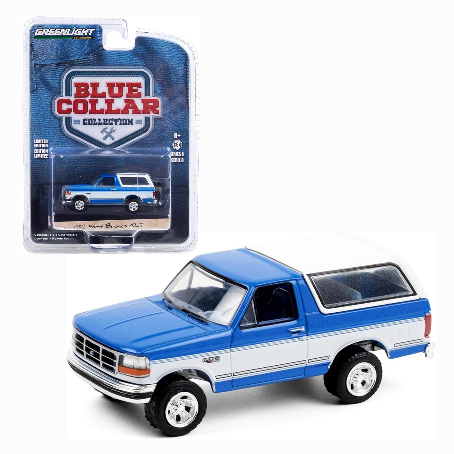 1992 Ford Bronco XLT Bright Regatta (Blue and White)