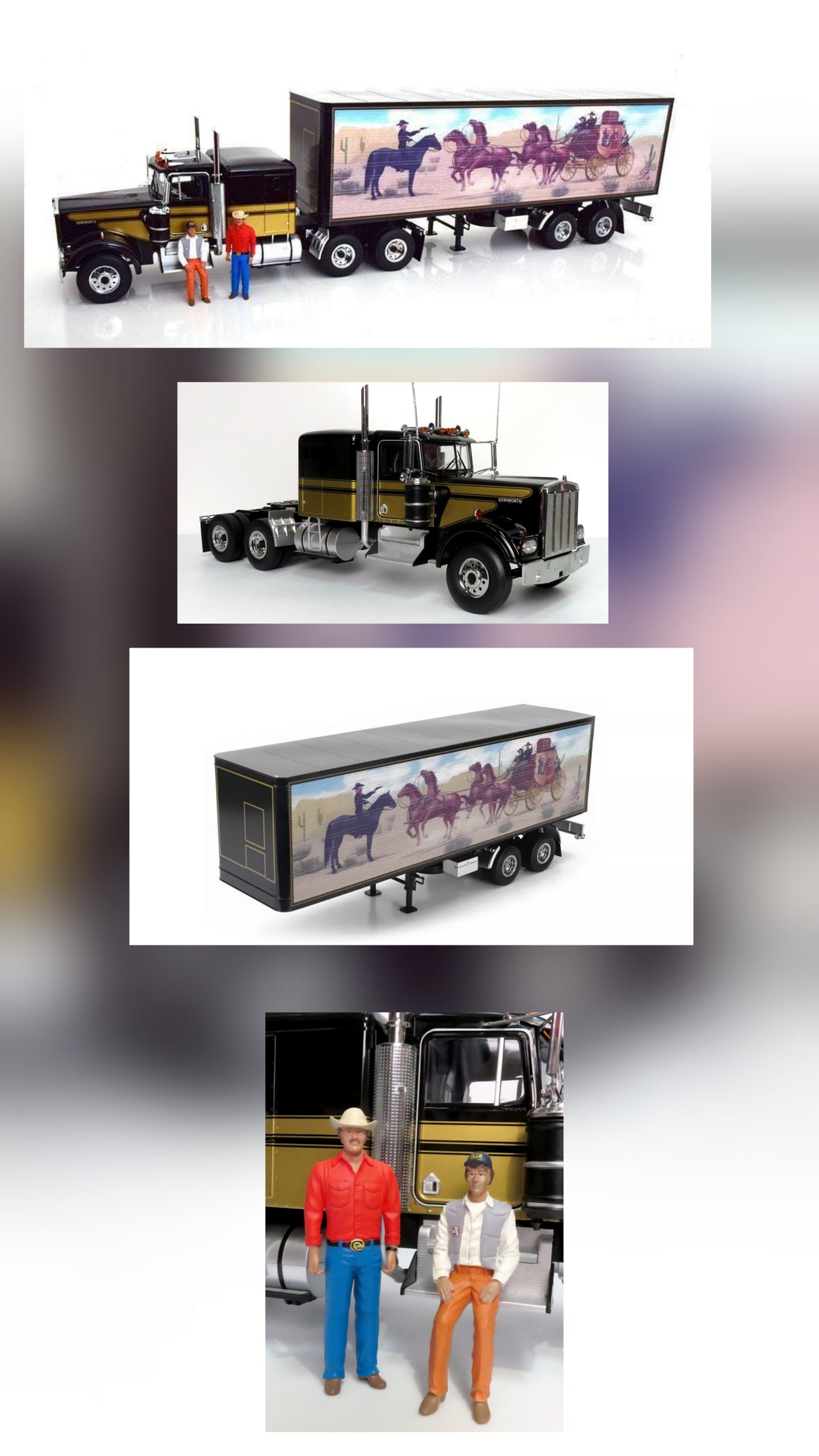 &quot;Smokey and The Bandit&quot;  Kenworth W900 and Trailer with 2 Figurines
