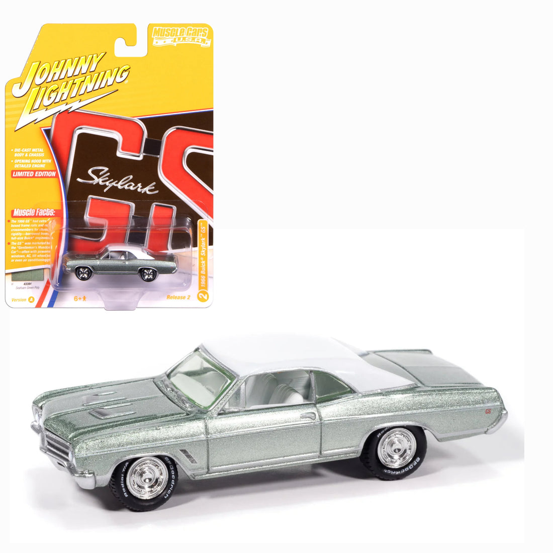 Johnny Lightning-1966 Buick Skylark GS in Seafoam Green poly (JLMC038-1)