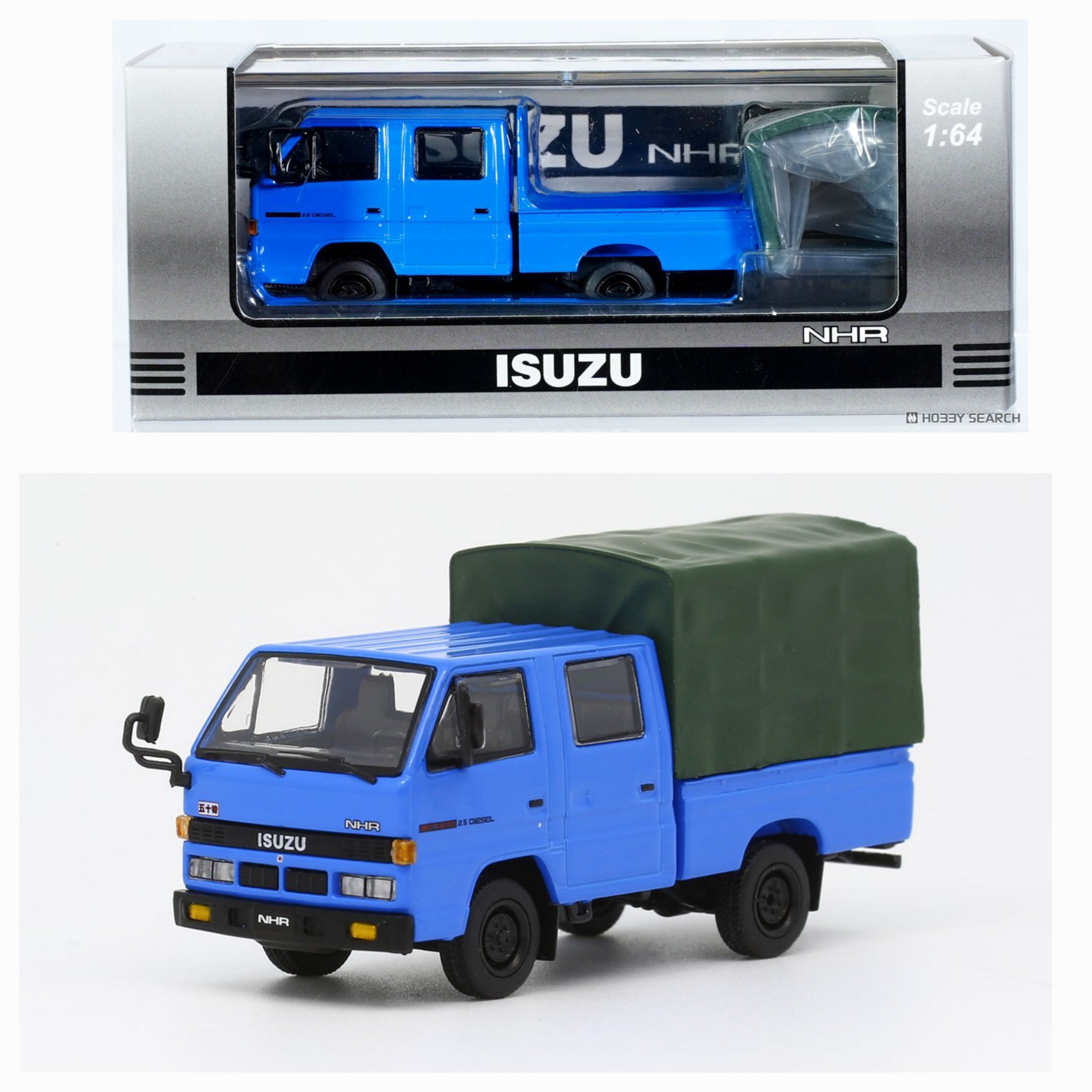 Model 1 1/64-Isuzu NHR 1987 Blue LHD with Canvas T66642 – Nice Car