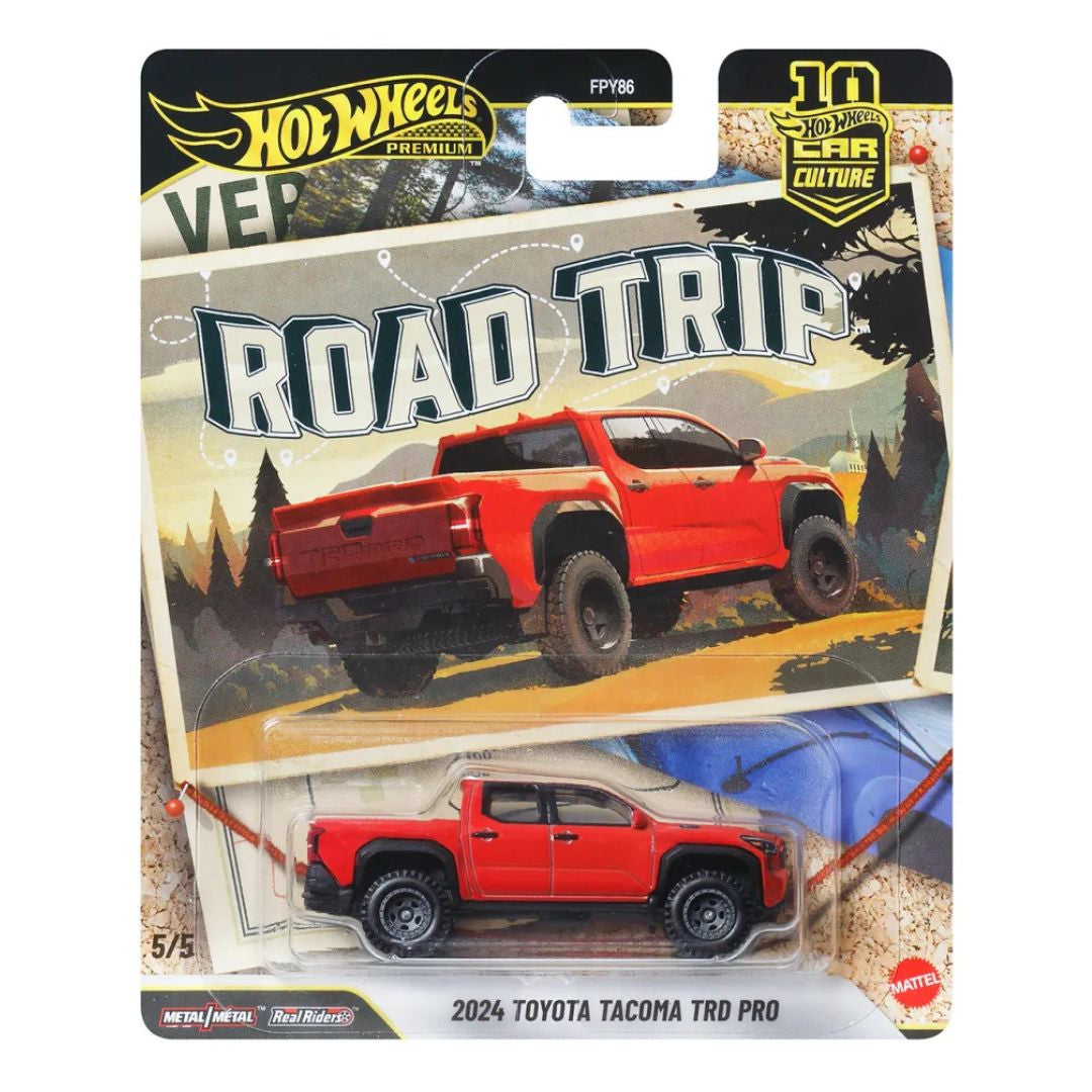 Hot Wheels Car Culture 1:64 2024 Toyota Tacoma – 10th Anniversary 2026 Road Trip JKF40