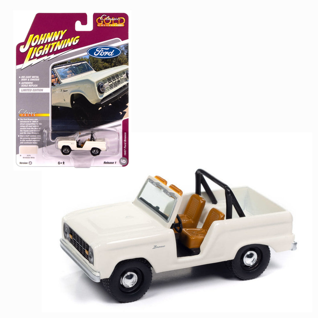 Johnny Lightning- 1967 Ford Bronco (Wimbledon White) JLSP392-A