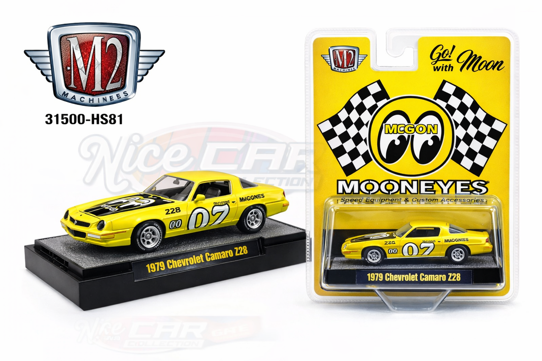 (PRE-ORDER 2026) M2 Machines 1:64 1979 Chevrolet Camaro Z28 Mooneyes Speed Equipment 31500-HS81