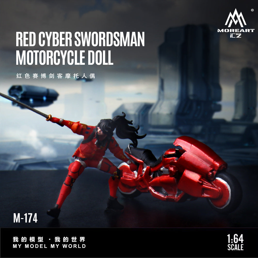 MoreArt 1/64 - Red Cyber Swordsman Motorcycle - MO222174
