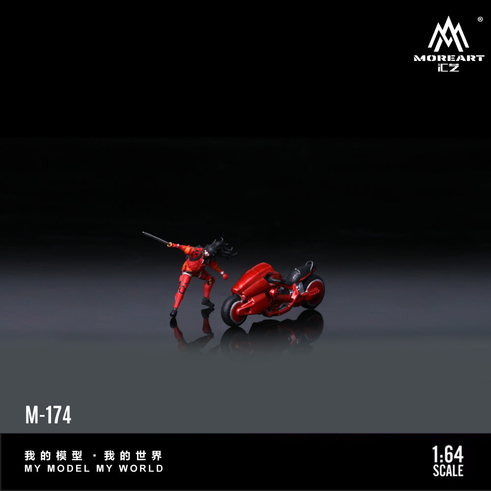 MoreArt 1/64 - Red Cyber Swordsman Motorcycle - MO222174