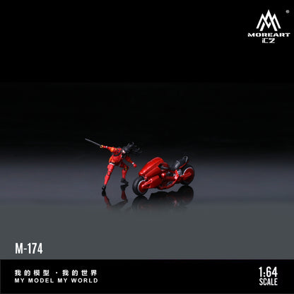 MoreArt 1/64 - Red Cyber Swordsman Motorcycle - MO222174