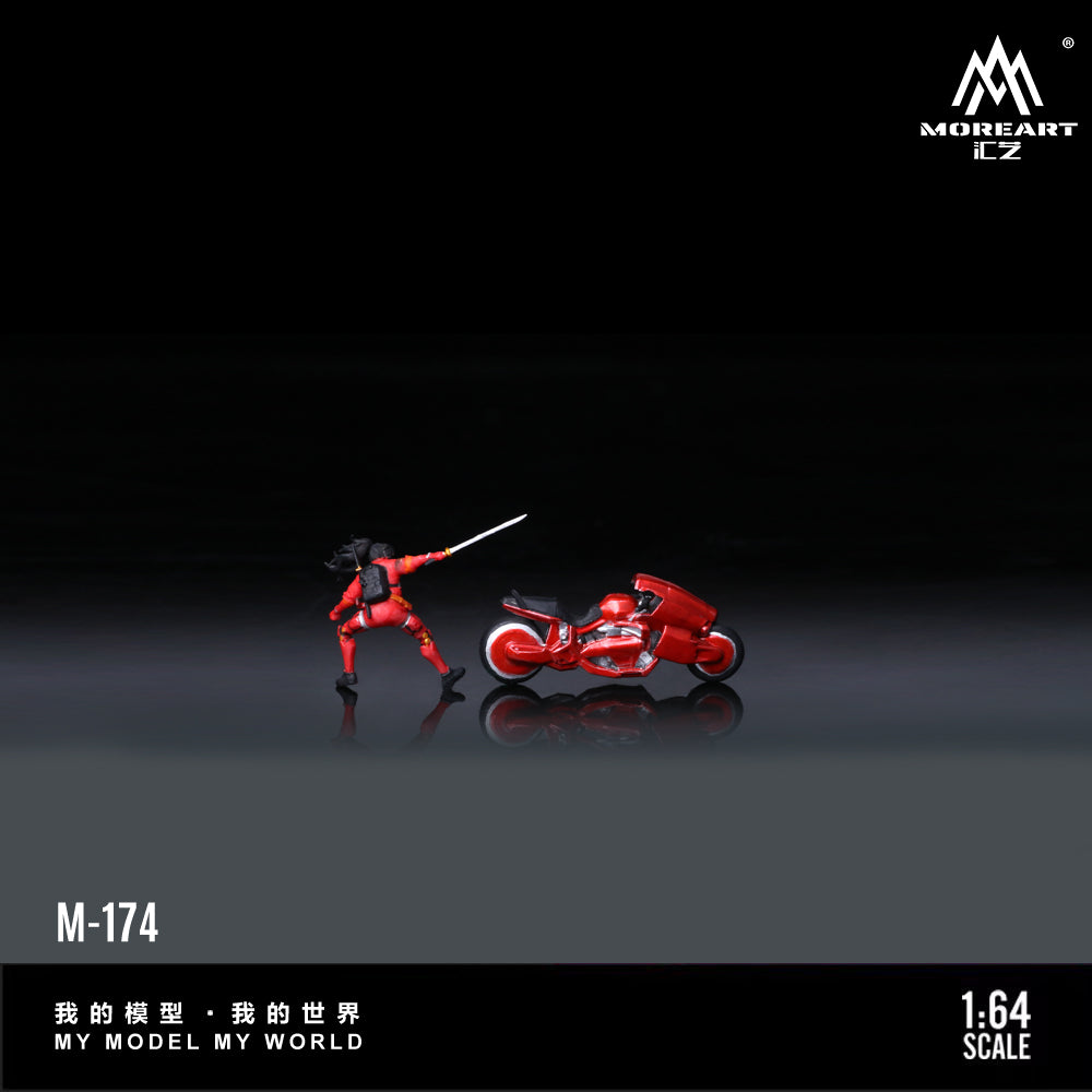 MoreArt 1/64 - Red Cyber Swordsman Motorcycle - MO222174