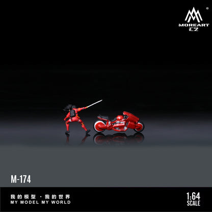 MoreArt 1/64 - Red Cyber Swordsman Motorcycle - MO222174