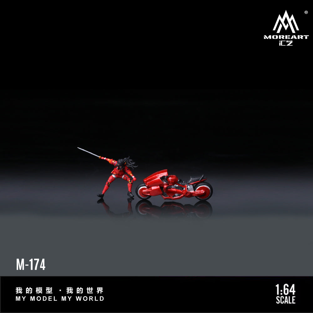 MoreArt 1/64 - Red Cyber Swordsman Motorcycle - MO222174