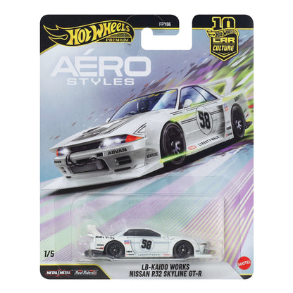 1/5 Hot Wheels 1:64 Car Culture 2026 U Aérostyles – LB-Kaido Works Nissan R32 Skyline GT-R – JKF05