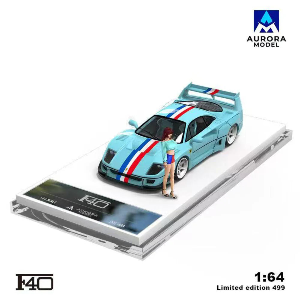 Ferrari F40 Tiffany Doll Version with Figurine 1:64 – Aurora Model AM644508-1