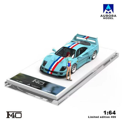 Ferrari F40 Tiffany Doll Version avec Figurine 1:64 – Aurora Model AM644508-1