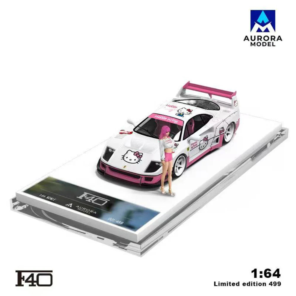 Ferrari F40 Modified Kitty Livery Doll Version with Figurine 1:64 – Aurora Model AM644509-1