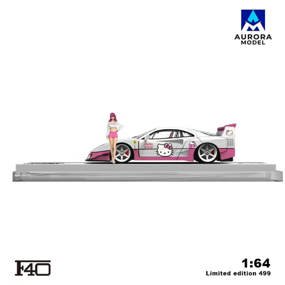 Ferrari F40 Modified Kitty Livery Doll Version with Figurine 1:64 – Aurora Model AM644509-1