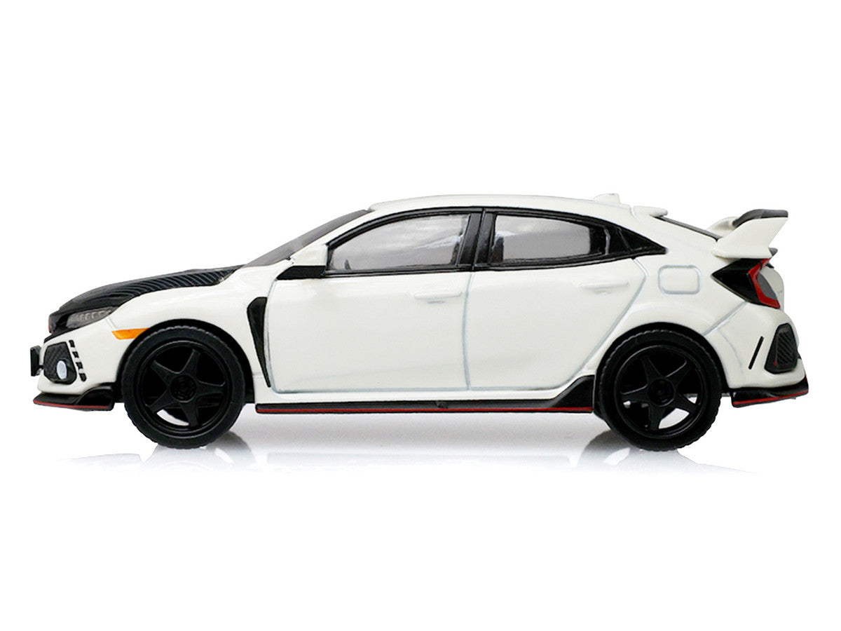2018 Honda Civic Type R FK8 Championship White with Custom Wheels and Carbon Hood Tokyo Torque Series 10 GreenLight 1:64 – GL235110-F