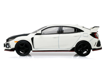 2018 Honda Civic Type R FK8 Championship White with Custom Wheels and Carbon Hood Tokyo Torque Series 10 GreenLight 1:64 – GL235110-F