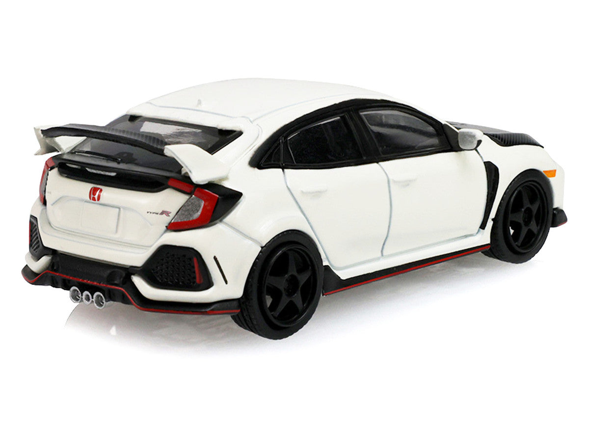 2018 Honda Civic Type R FK8 Championship White with Custom Wheels and Carbon Hood Tokyo Torque Series 10 GreenLight 1:64 – GL235110-F