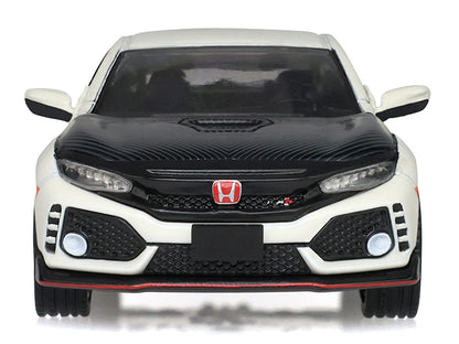 2018 Honda Civic Type R FK8 Championship White with Custom Wheels and Carbon Hood Tokyo Torque Series 10 GreenLight 1:64 – GL235110-F