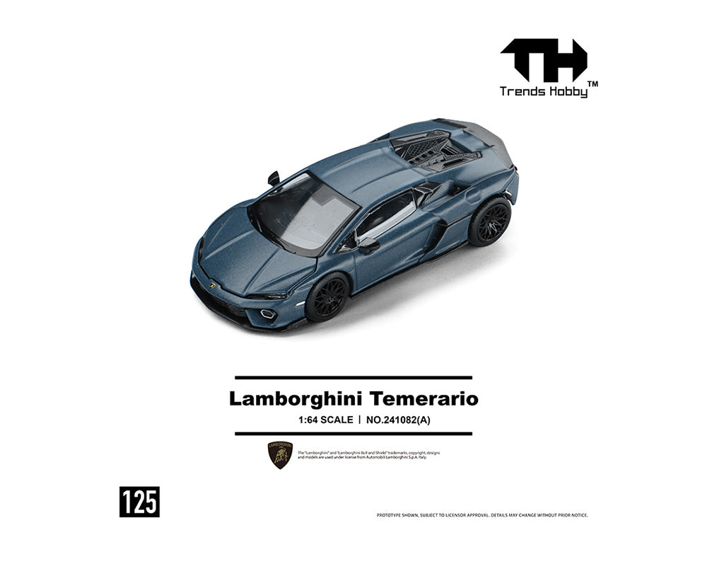 (PRE-ORDER 2026) Trends Hobby 1/64-Lamborghini Temerario – Matte Blue  241082-A