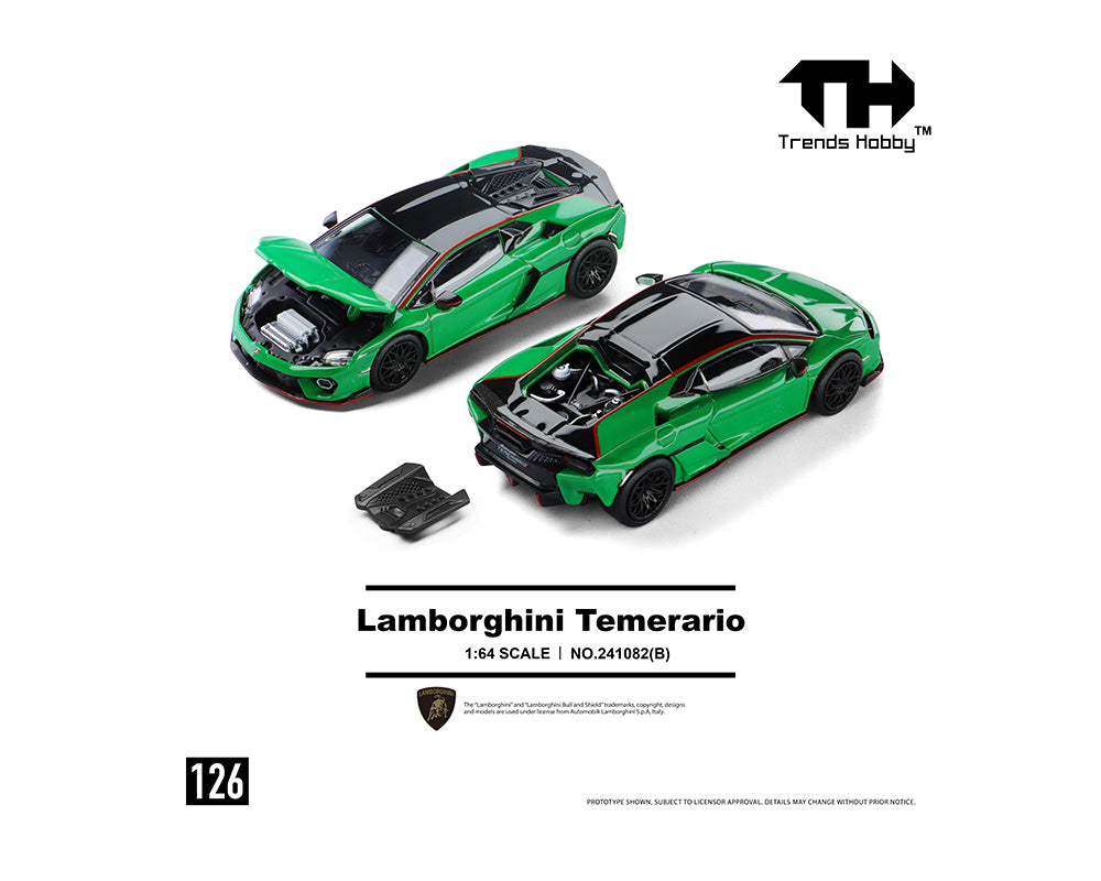 (PRE-ORDER 2026) Trends Hobby 1/64-Lamborghini Temerario – Green  241082-B