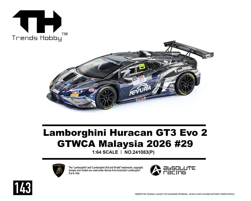 (PRE-ORDER 2026) Lamborghini Huracan GT3 EVO GTWCA Malaysia 