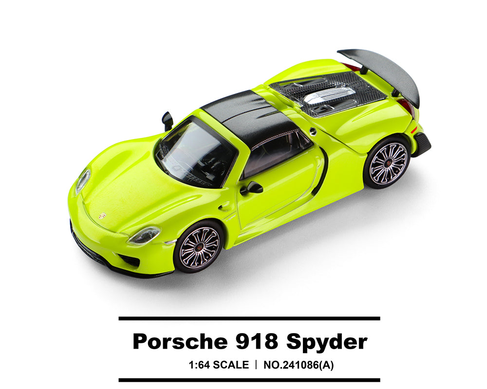 (PRE-ORDER 2026) Trends Hobby 1/64-Porsche 918 Spyder – Acid Green 241086-A