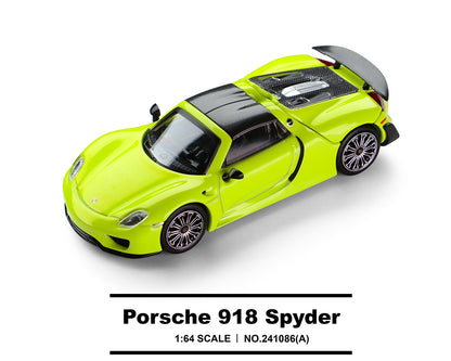 (PRE-ORDER 2026) Trends Hobby 1/64-Porsche 918 Spyder – Acid Green 241086-A
