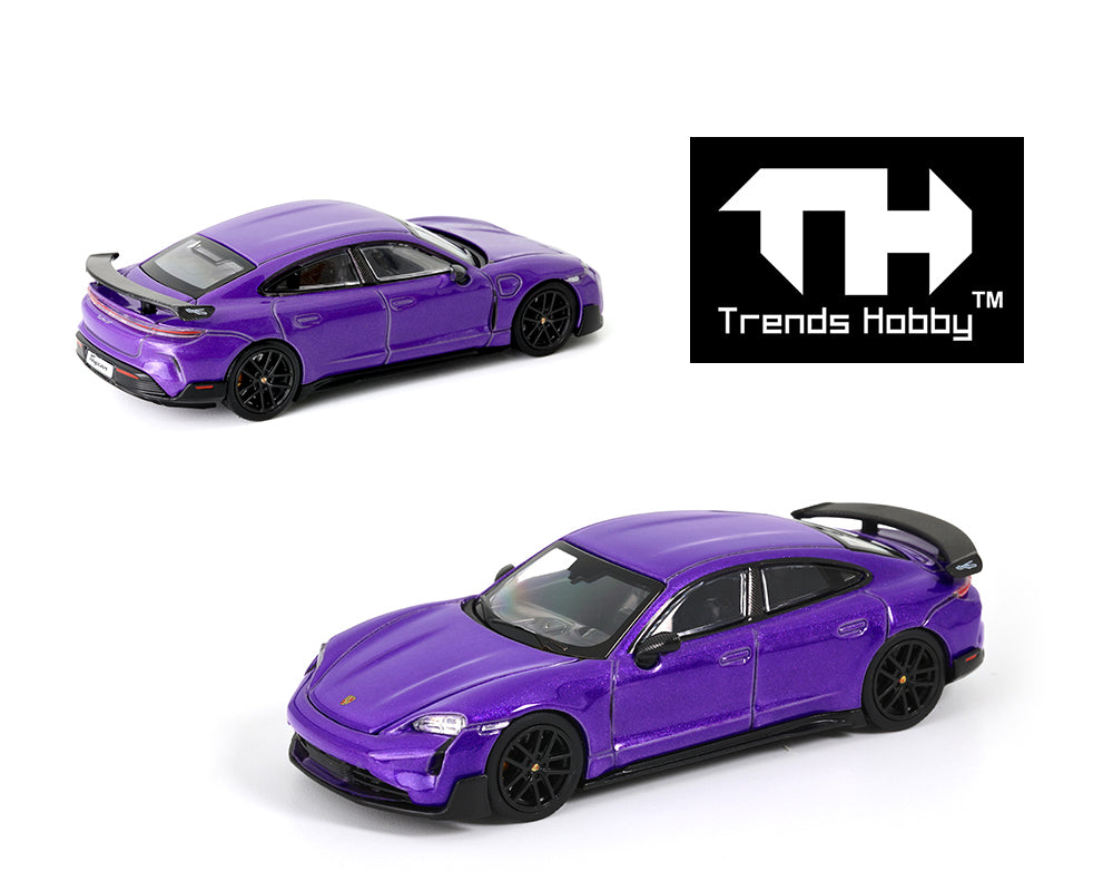 (PRE-ORDER 2026) Trends Hobby 1/64-Porsche Taycan Turbo GT – Purple 241087-A