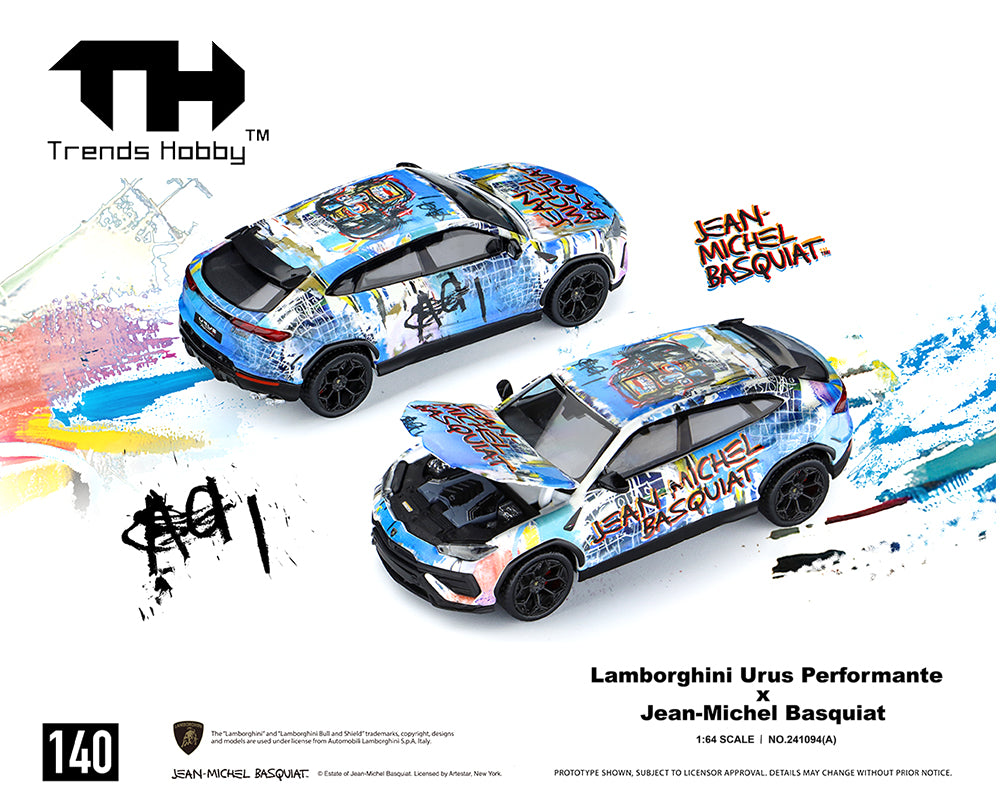 (PRE-ORDER 2026) Lamborghini Urus Performante x Jean-Michel Basquiat blanc mat - Trends Hobby 1:64 - 241094-A