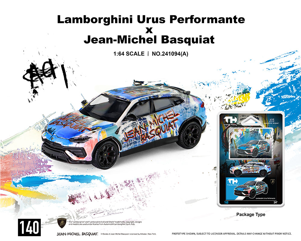 (PRE-ORDER 2026) Lamborghini Urus Performante x Jean-Michel Basquiat blanc mat - Trends Hobby 1:64 - 241094-A