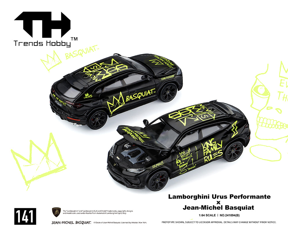 (PRE-ORDER 2026) Lamborghini Urus Performante x Jean-Michel Basquiat noir mat - Trends Hobby 1:64 - 241094-B