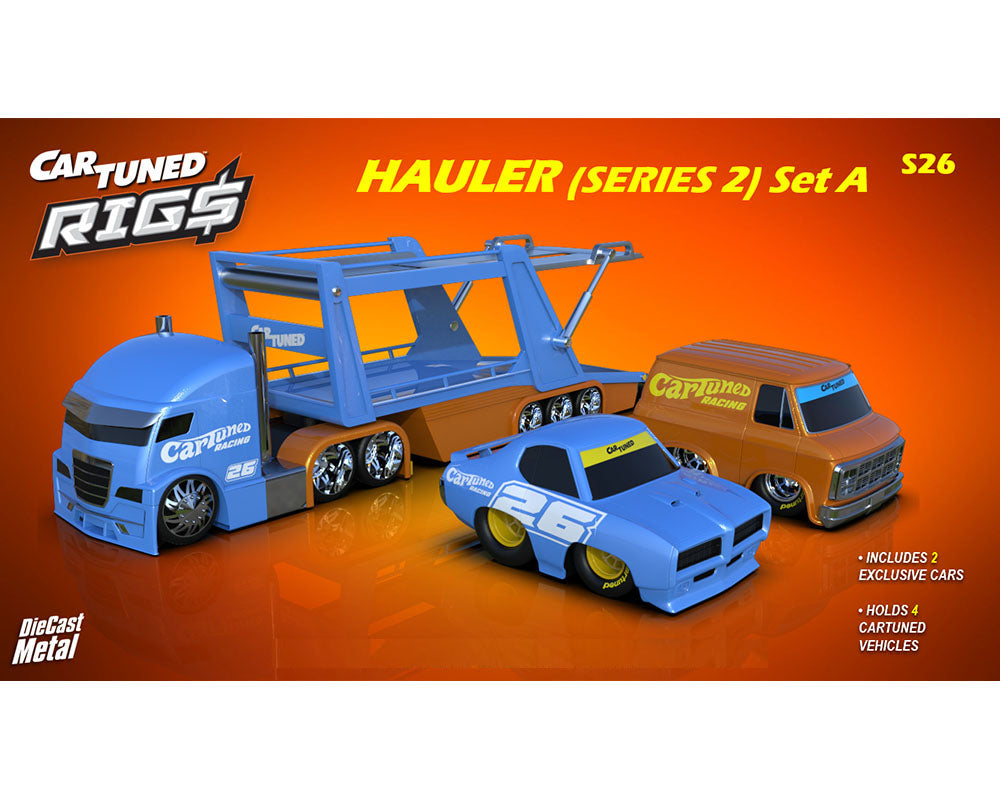 CarTuned 1:64 Container Rigs Hauler Series 2 – Transporteur ouvert avec 2 véhicules – 253402