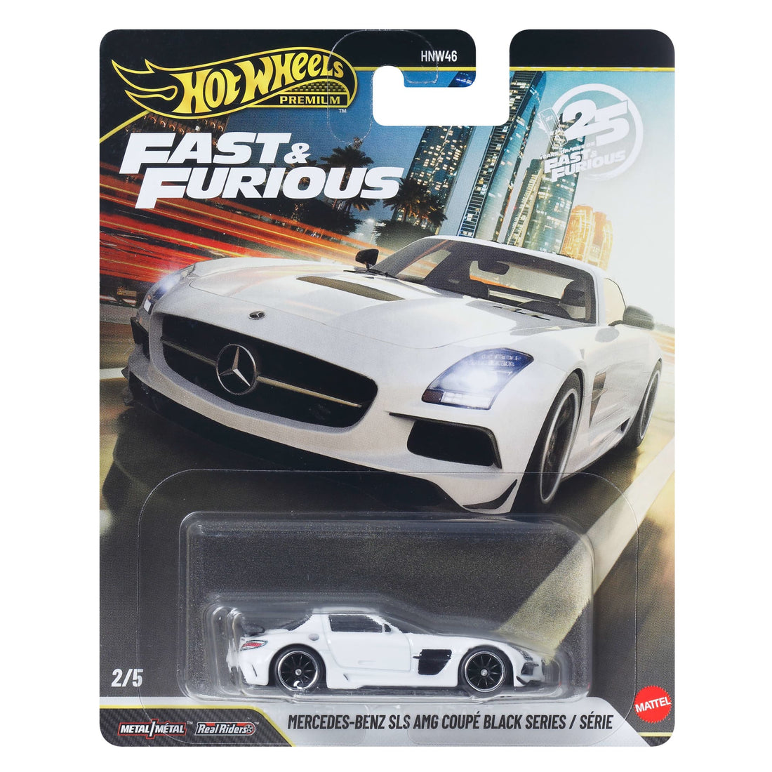 2/5 Hot Wheels Premium 1:64 Mercedes-Benz SLS AMG Coupé Black Series – Fast &amp; Furious 2026 JHW65