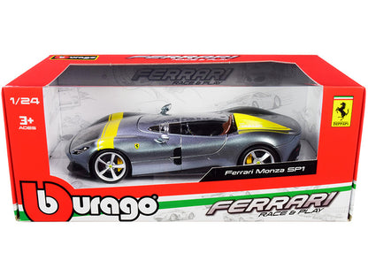 Bburago 1:24-Ferrari Monza SP1 Silver 18-26027RD