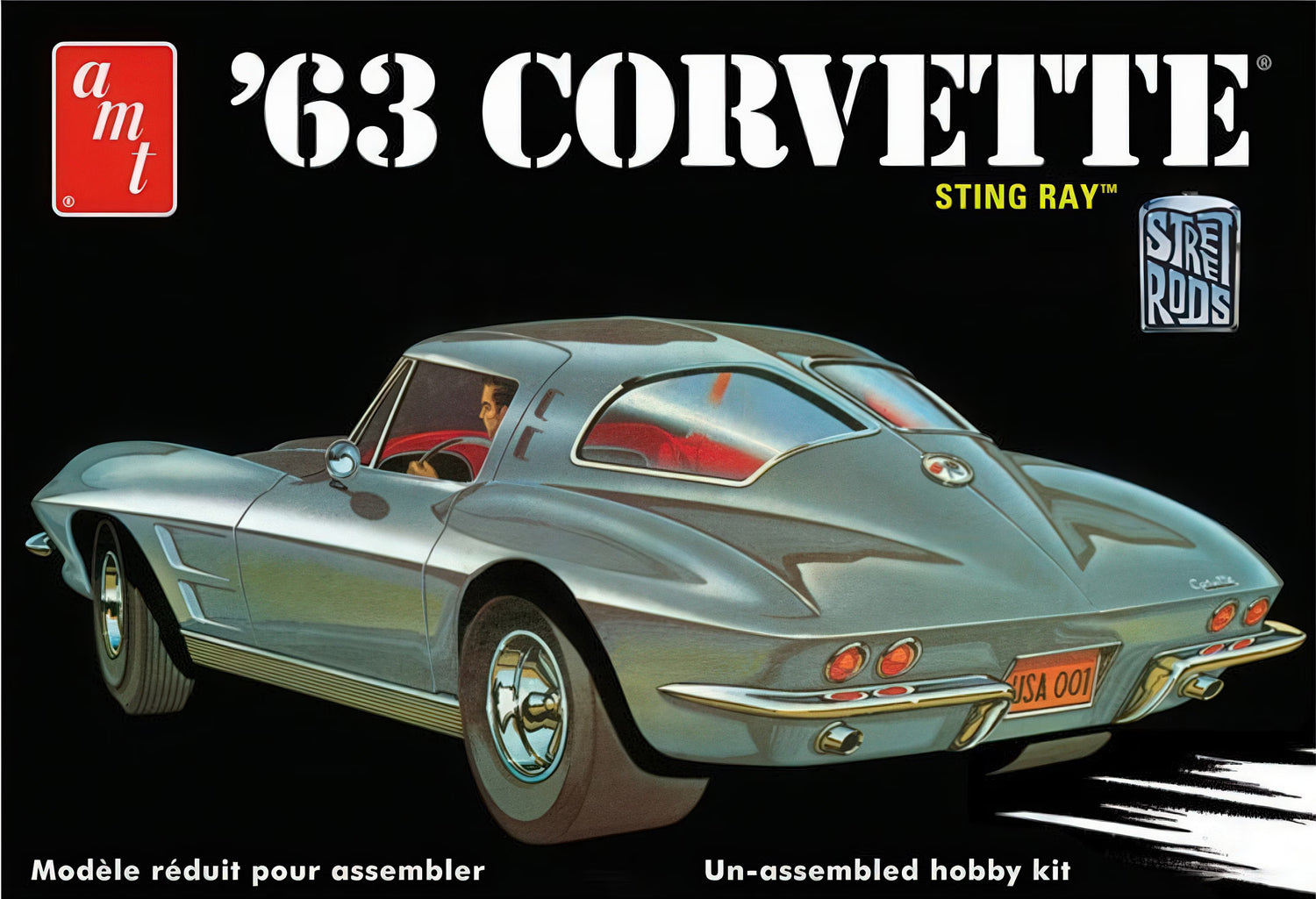 AMT 1963 Chevy Corvette Sting Ray 3-in-1 Model Kit 1:25 AMT861/12